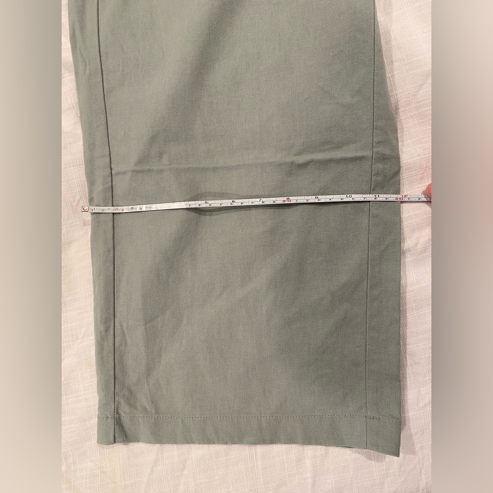 J Crew Linen Cotton Blend Paper Bag Pant Green Size 10 - Picture 10 of 15